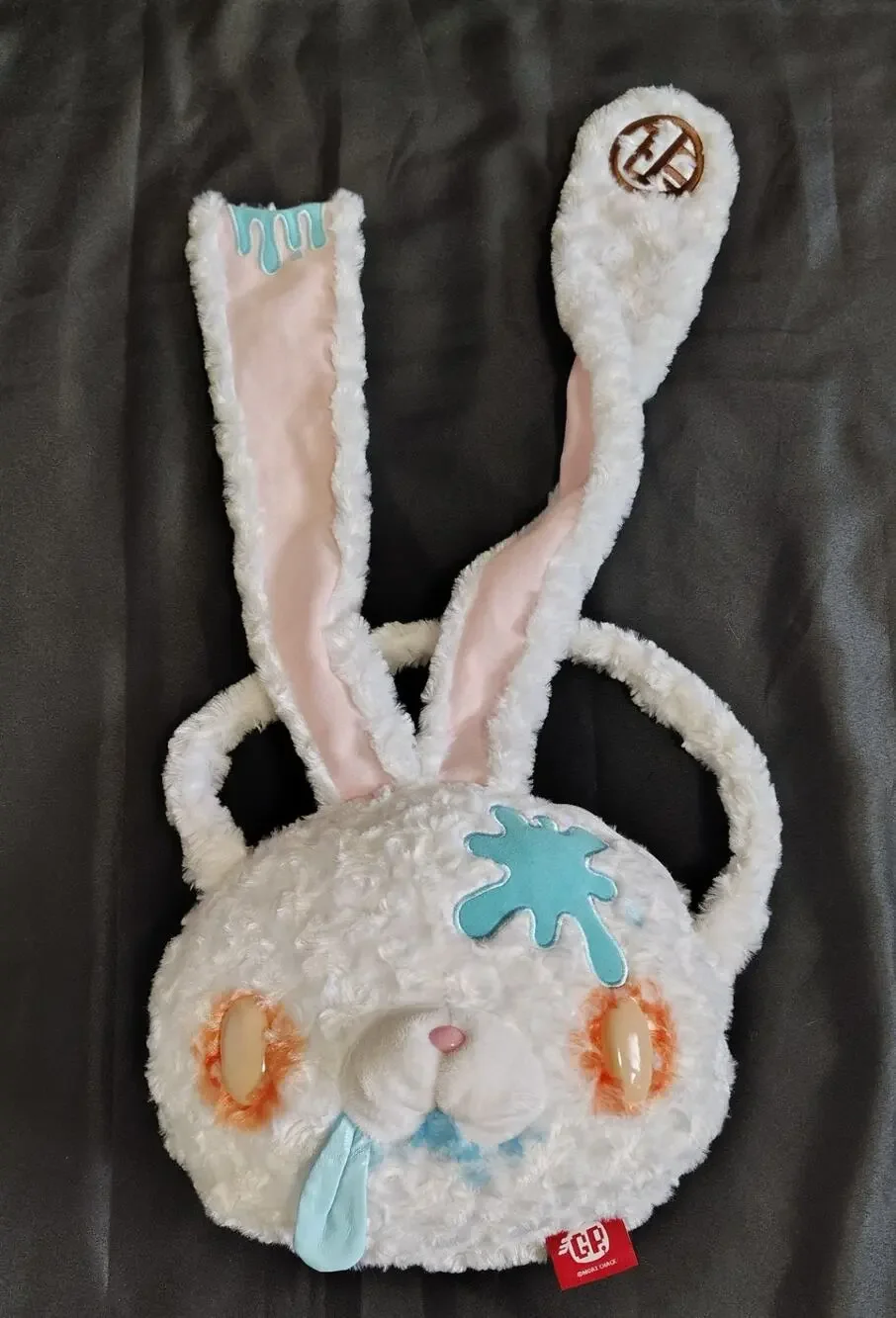 Zombie Bunny Plush Purse/Bag Blue Leather tongue
